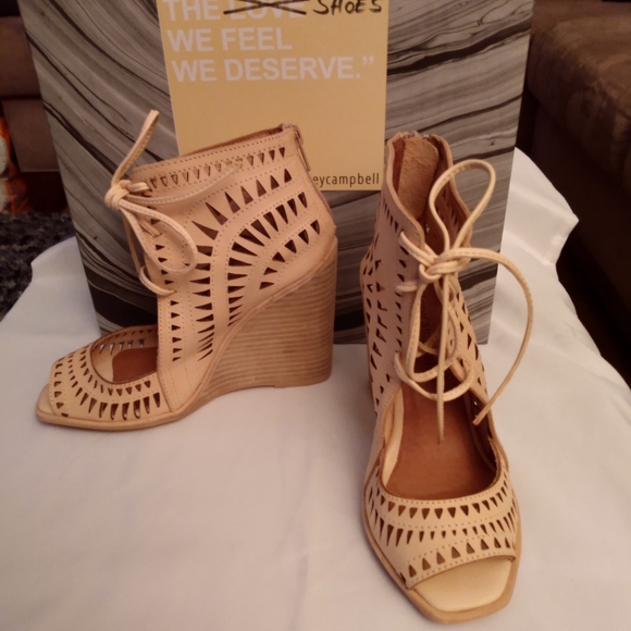 Jeffrey Campbell Shoes - Gently used Jeffrey Campbell Rodillo-Hi nude colored open toe shoes size 5 1/2